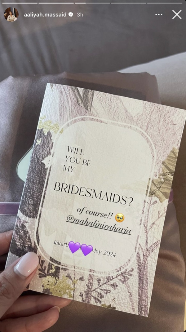 Aaliyah Massaid Jadi Bridesmaid di Pernikahan Mahalini dan Rizky Febian