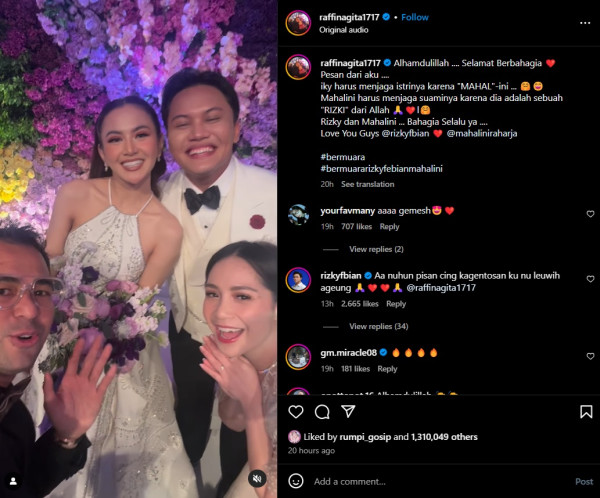 Raffi Ahmad Beri Pesan Pernikahan Kocak untuk Rizky Febian dan Mahalini