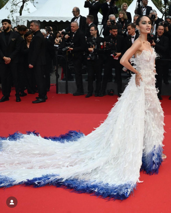 3 Foto Cinta Laura Kenakan Dress Ekor Panjang di Cannes Film Festival 2024, Terinspirasi Jalak Bali