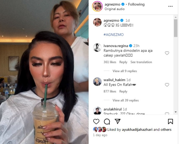 Agnez Mo Minum Kopi Produk Pro-Israel saat Live IG, Netizen: Dia Ga Tau Lagi Ada Genosida?
