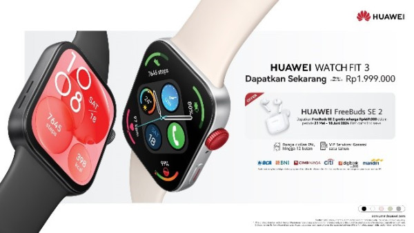 Resmi Diluncurkan Hari Ini! HUAWEI WATCH FIT 3 Bawa Fitur Kesehatan dan Olahraga Canggih dalam Desain Stylish dan Edgy