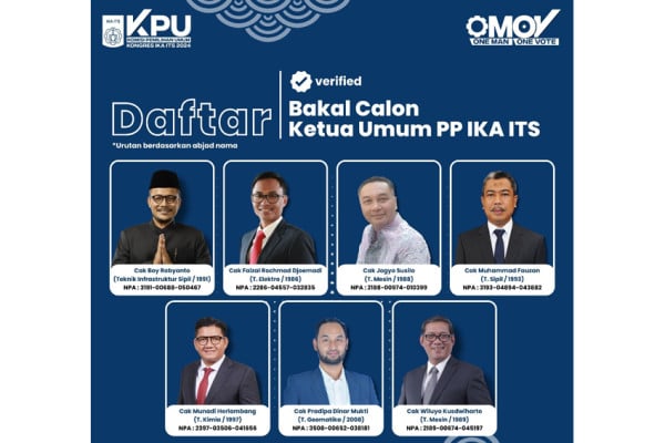 7 Nama Bersaing Ketat Menjadi Ketua Umum Ikatan Alumni ITS, Ini Daftarnya