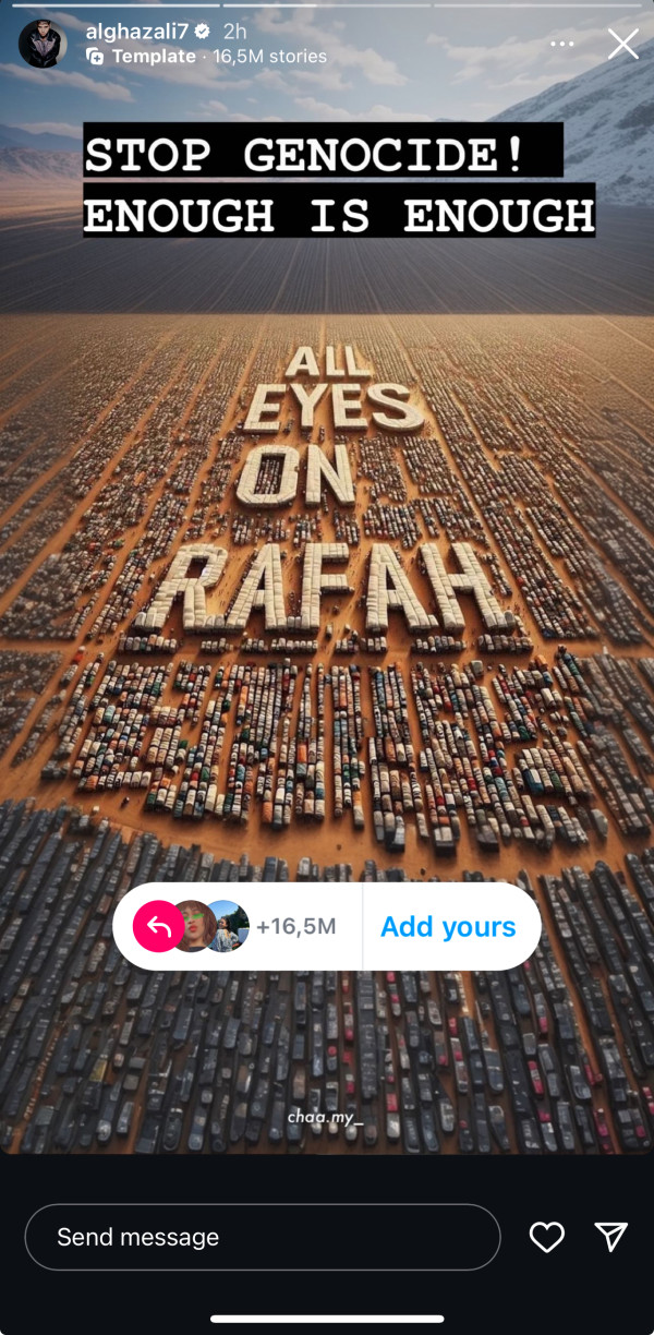 Artis Indonesia Ramai Serukan All Eyes on Rafah di Instagram, Solidaritas Dukung Palestina