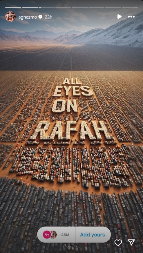 Agnez Mo Serukan All Eyes on Rafah usai Samakan Genosida dengan Perang