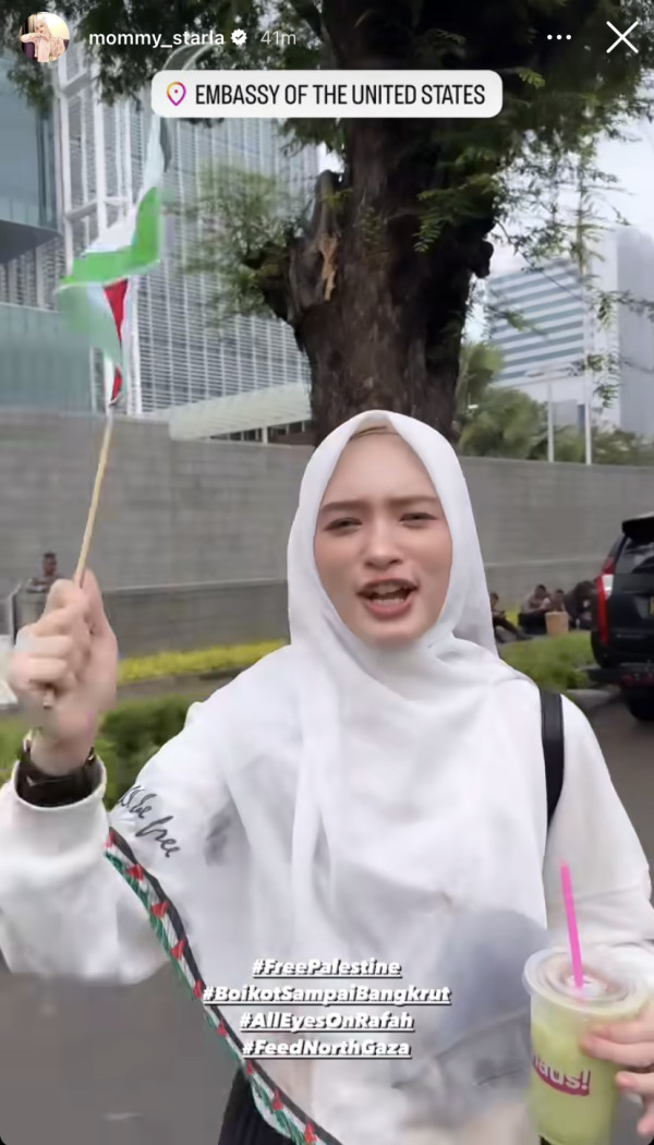 4 Artis Indonesia Ikut Aksi All Eyes on Rafah di Depan Kedubes AS, Tegas Bela Palestina