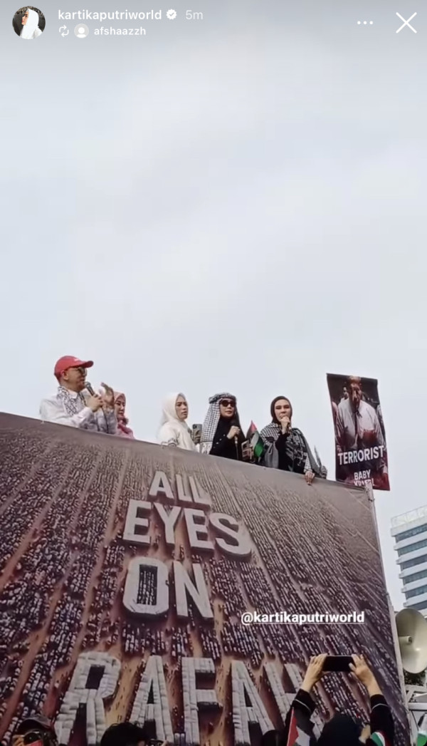 4 Artis Indonesia Ikut Aksi All Eyes on Rafah di Depan Kedubes AS, Tegas Bela Palestina