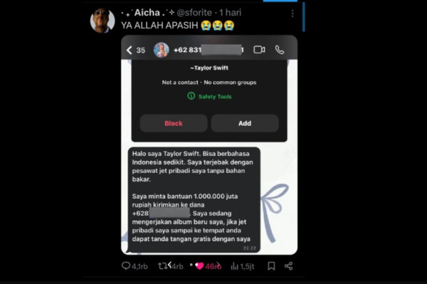 Viral! Penipu Menyamar Jadi Taylor Swift, Pinjam Uang dengan Imbalan Tanda Tangan