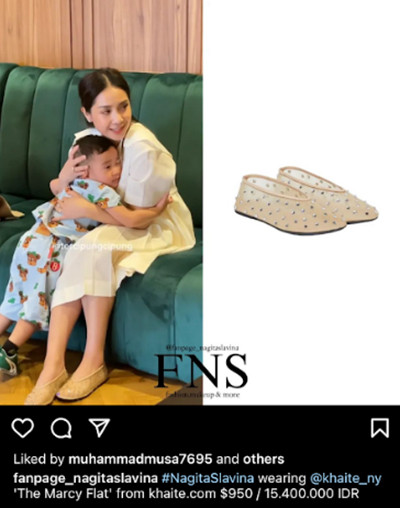 Nagita Slavina Pakai Sepatu Flat Kembaran dengan Rose BLACKPINK, Harganya Setara Motor