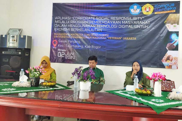 Mahasiswa Magister Ilmu Komunikasi UPNVJ Gelar Kegiatan Aplikasi CSR di Sasakpanjang Bogor