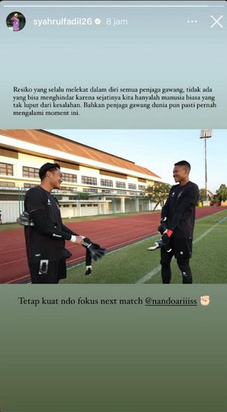 Ernando Ari buat Blunder, Syahrul Trisna Kirim Pesan Menyentuh