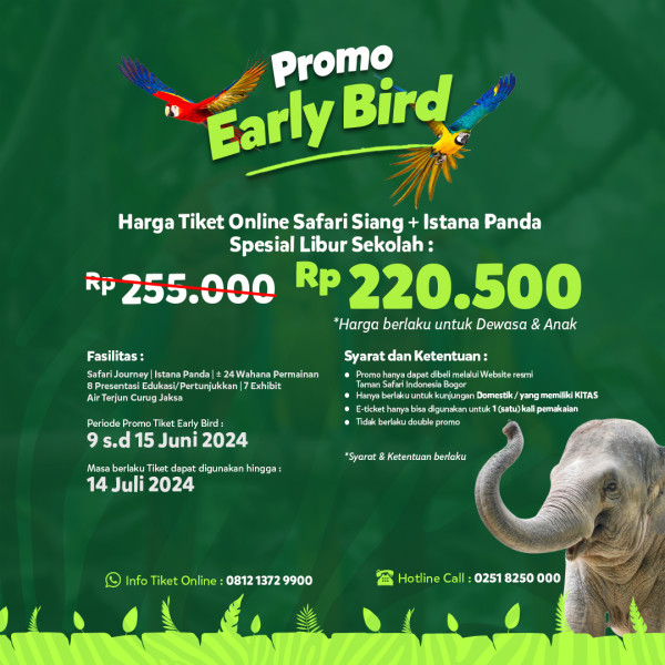 Promo Tiket Early Bird Sudah Bisa Dipesan, Masuk Taman Safari Bogor Hanya Rp220 Ribu!