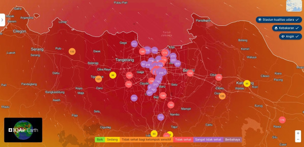 Kualitas Udara Tangsel dan Jakarta Sangat Tidak Sehat Pagi Ini