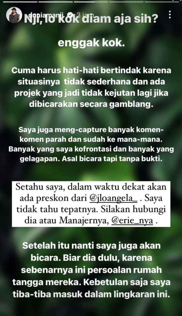 Anji Manji Siap Bertindak usai Dituduh Selingkuh dengan Juliette Angela dari Rapper Sexy Goath