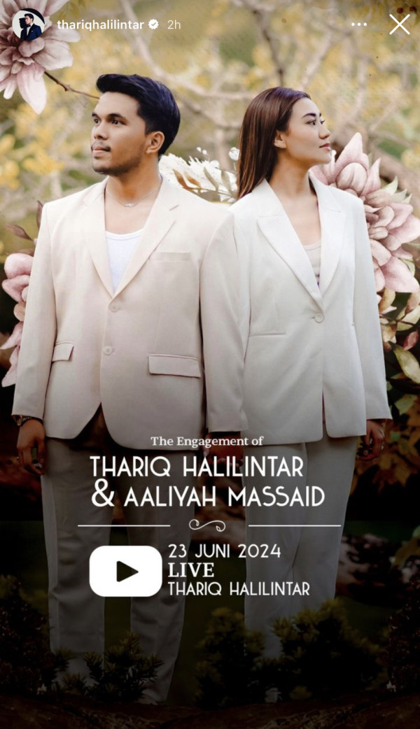 Aaliyah Massaid dan Thariq Halilintar Gelar Tunangan 23 Juni 2024