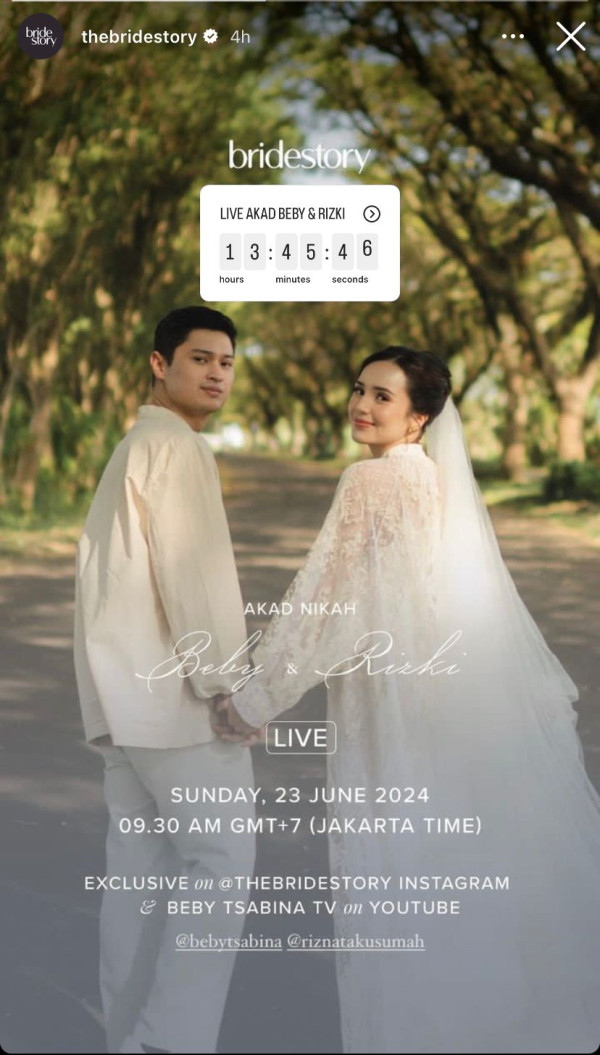 Beby Tsabina dan Rizki Natakusumah Akan Menikah Besok