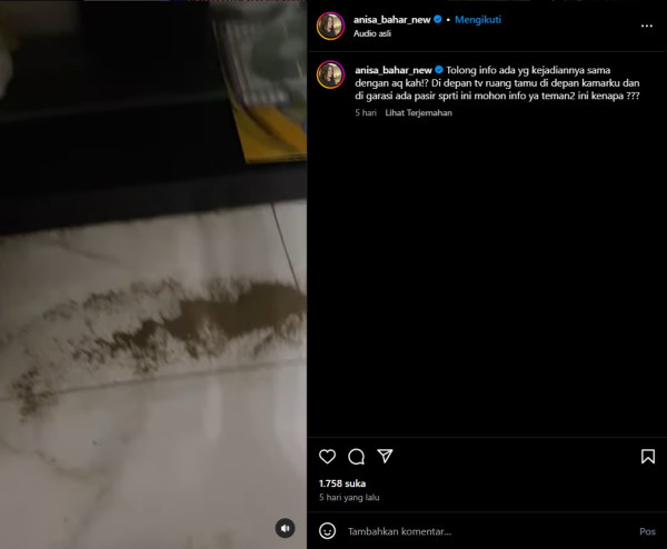 Anisa Bahar Duga Rumahnya Dikirim Guna-guna, Muncul Pasir dan Belatung Misterius