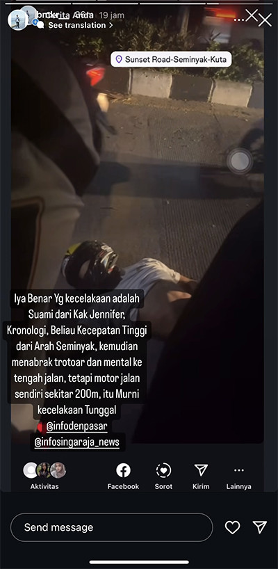 Dali Wassink Suami Jennifer Coppen Meninggal Diduga Akibat Kecelakaan