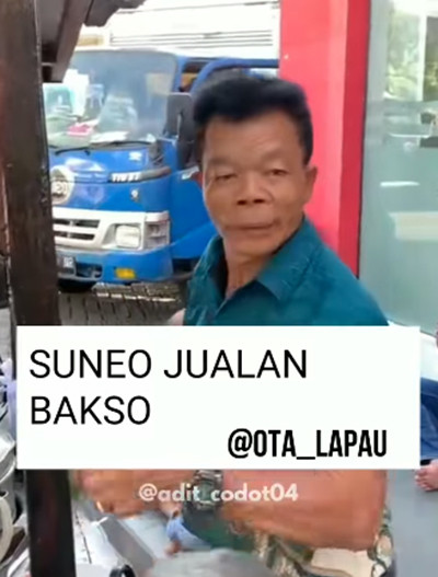 Viral! Penjual Bakso Mirip Suneo, Karakter di Kartun Doraemon