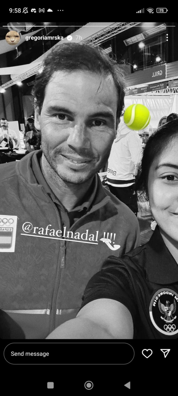 Foto Langka, Gregoria Mariska Bareng Rafael Nadal