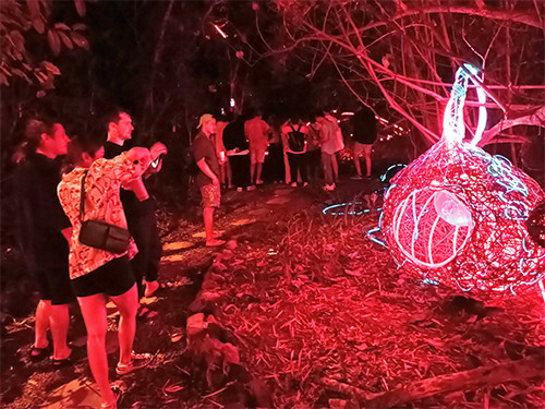 Wisata Malam di Aurora Park Bali, Hutan Alami Sarat Sensasi Multimedia Interaktif Berbasis AI