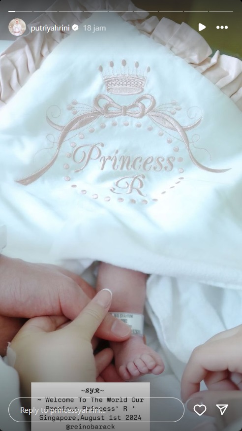 Syahrini Bagikan Foto Anaknya yang Baru Lahir, Kulitnya Putih