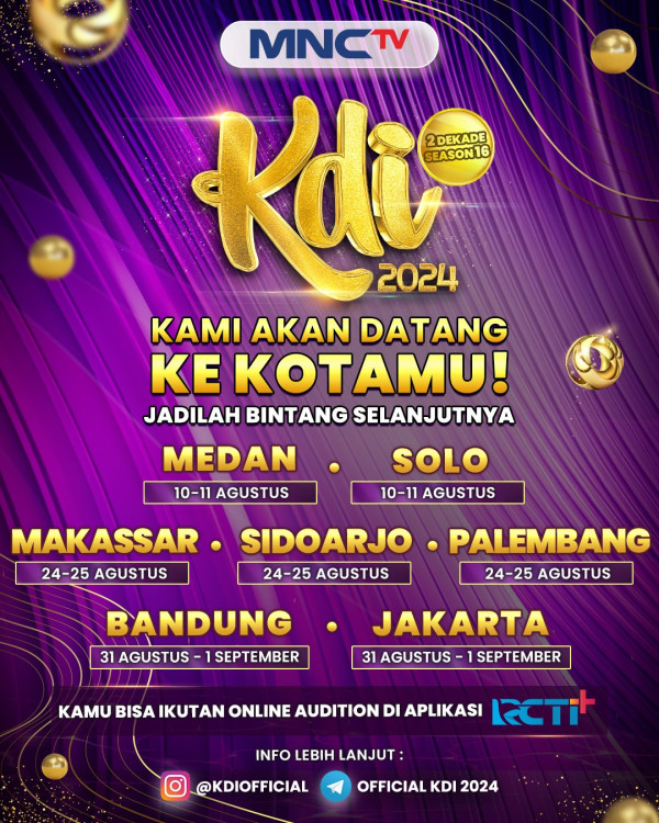 Hadir Langsung Mencari Bintang Dangdut Masa Depan di Kotamu, Audisi KDI 2024 Menggelar Audisi di 7 Kota Besar
