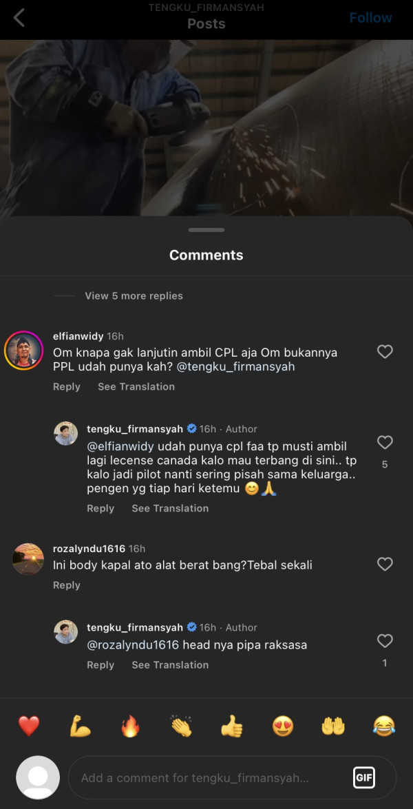Alasan Mulia Tengku Firmansyah Jadi Tukang Las di Kanada daripada Pilot