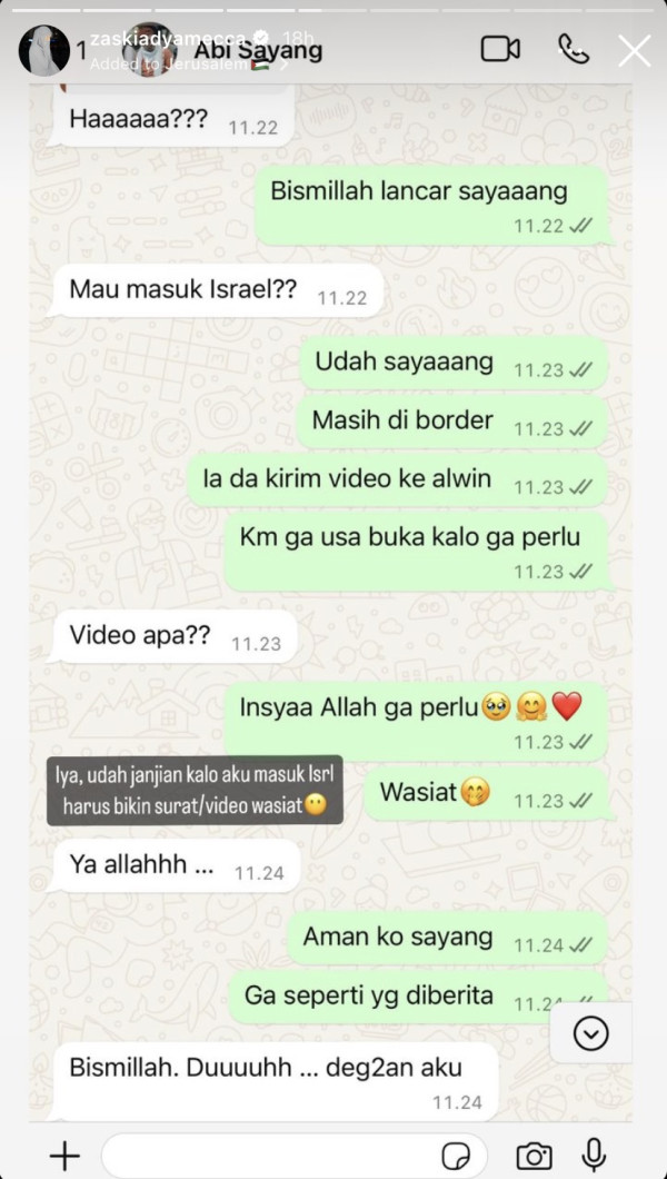 Kunjungi Israel, Zaskia Adya Mecca Buat Wasiat untuk Hanung Bramantyo