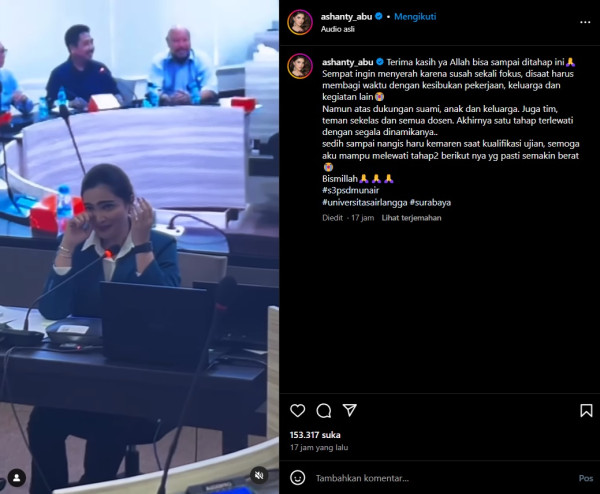 Ashanty Lulus Ujian Kualifikasi Disertasi S3, Dapat Nilai 87