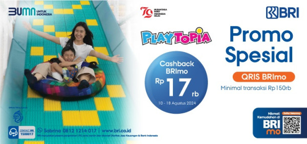 Ajak Anak Bermain di Playtopia, Bayarnya Pakai QRIS di BRImo Bisa Dapat Cashback!