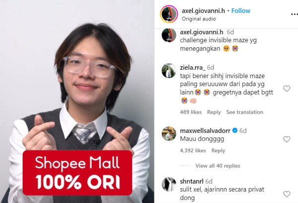 Selalu 100 Persen Saat Kerjakan Soal-soal Rumit, Xaviera, Sandy, dan Axel Belanja di Shopee Mall Karena 100 Persen Ori
