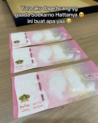 Viral! Netizen Curhat Dapat Uang Kertas Rp100 Ribu Tanpa Gambar Wajah Soekarno-Hatta