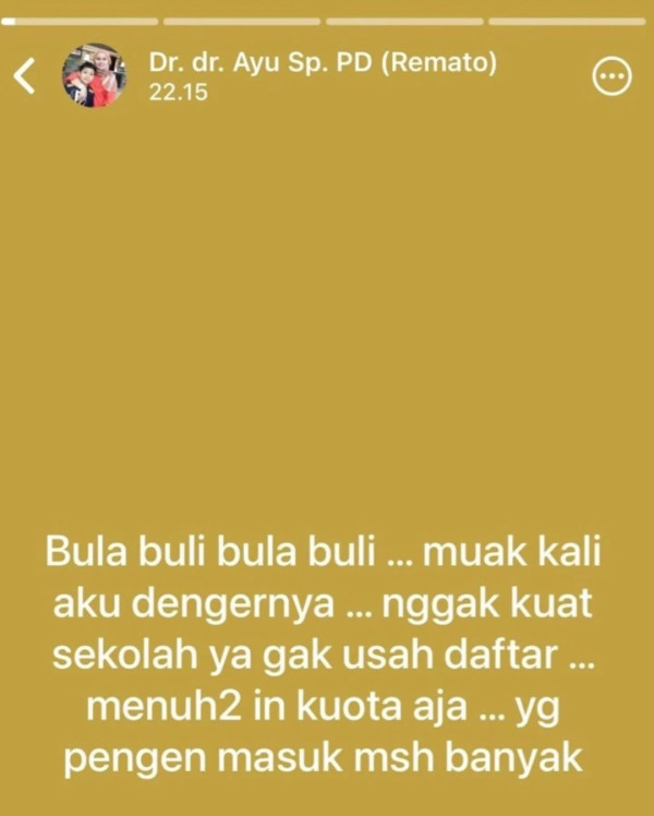 Viral! Dokter Spesialis Penyakit Dalam Lulusan Unair Diduga Remehkan Kasus Bullying PPDS Undip