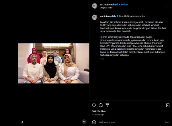 Cut Intan Nabila Tepis Isu Cabut Laporan KDRT Armor Toreador, Proses Hukum Tetap Berlanjut