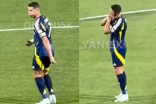 Gestur Cabul Cristiano Ronaldo Viral saat Al-Nassr Tumbang di Final Piala Super Eropa