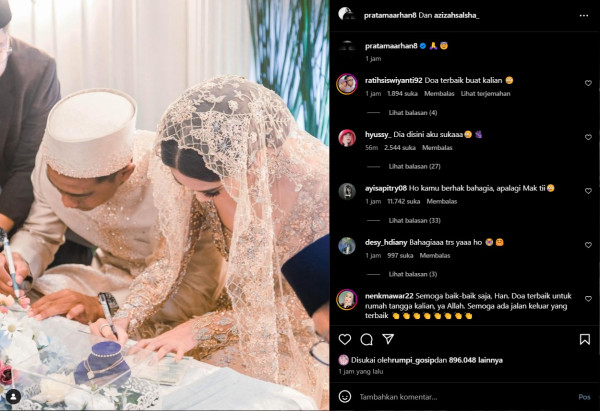 Diisukan Talak Azizah Salsha, Pratama Arhan Malah Posting Foto Pernikahan