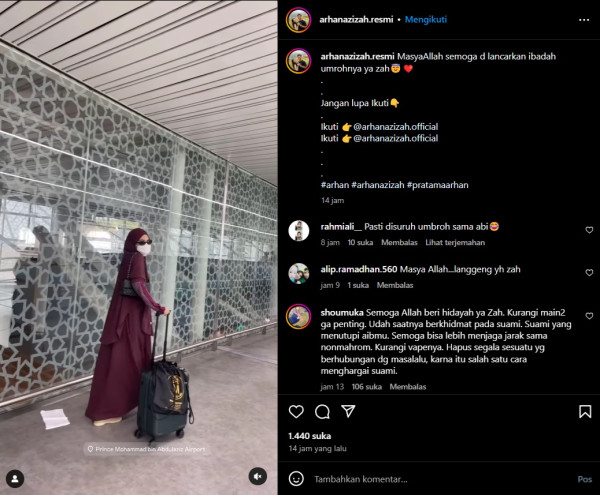 Azizah Salsha Berangkat Umrah setelah Diterpa Isu Selingkuh, Didoakan Dapat Hidayah