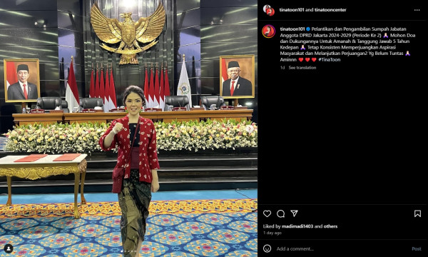 Tina Toon Dilantik Jadi Anggota DPRD DKI Jakarta Lagi, Siap Lanjutkan Aspirasi Warga
