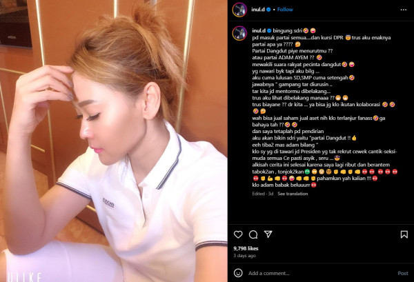 Inul Daratista Dapat Tawaran Masuk Dunia Politik, Dijanjikan Jalan Mulus Menuju Kursi Dewan