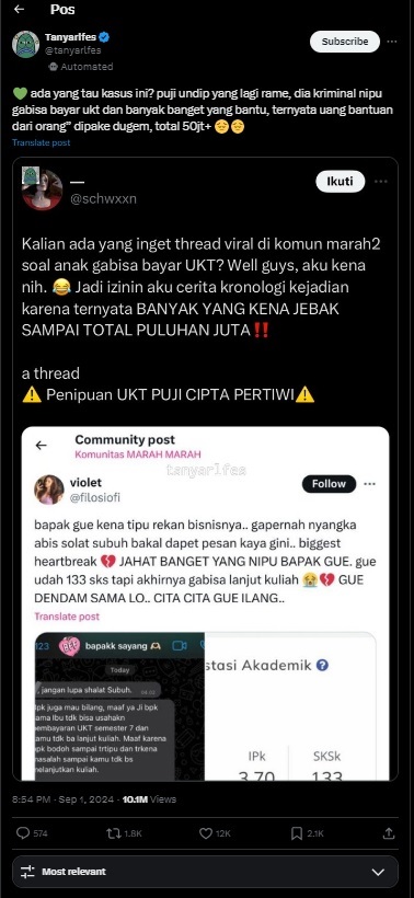 Kronologi Puji Undip Diduga Tilep Donasi Rp40 Juta untuk Dugem dan Beli iPhone