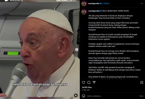 Terinspirasi Kesederhanaan Paus Fransiskus, Wanda Ponika Bagikan Refleksi Mendalam