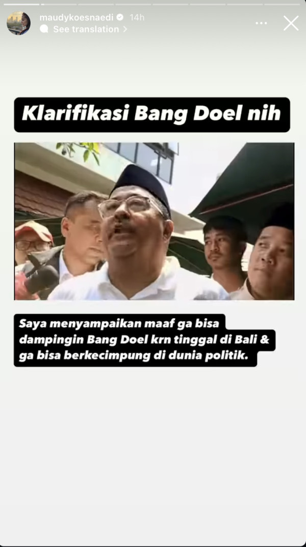 Maudy Koesnaedi Minta Maaf Batal Gabung Tim Pemenangan Pramono Anung-Rano Karno