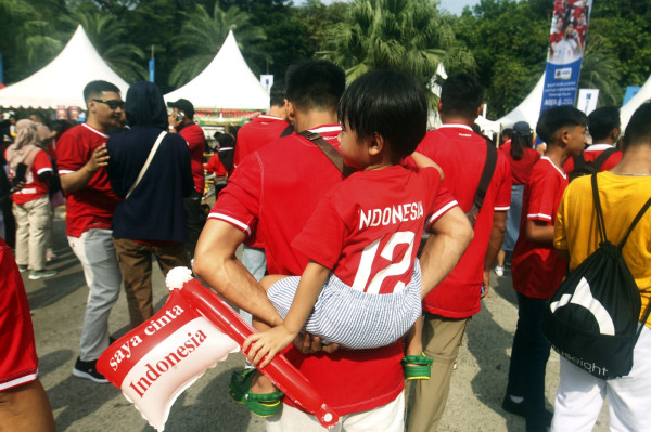 Suporter Timnas Indonesia Mulai Padati Kawasan GBK