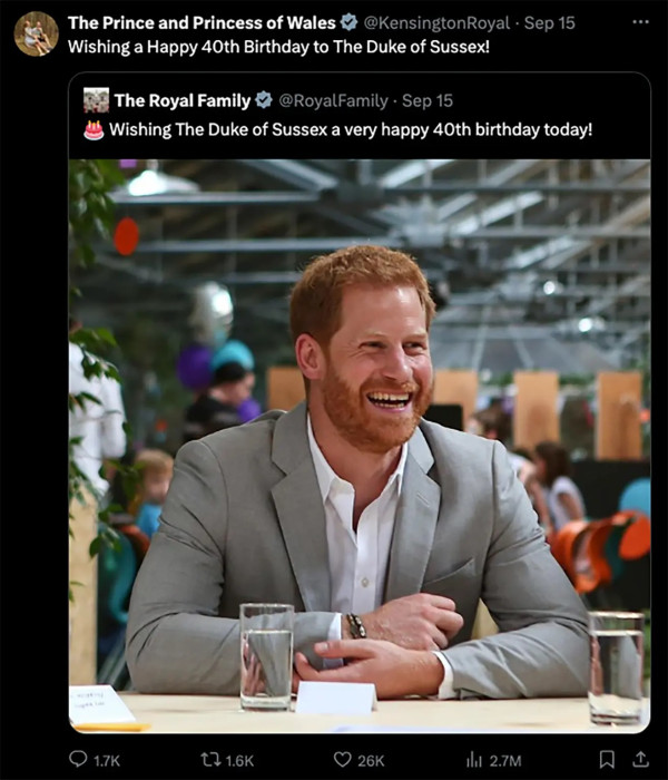 Kerajaan Inggris Dituduh Crop Foto Meghan Markle di Ucapan Ultah ke-40 Pangeran Harry