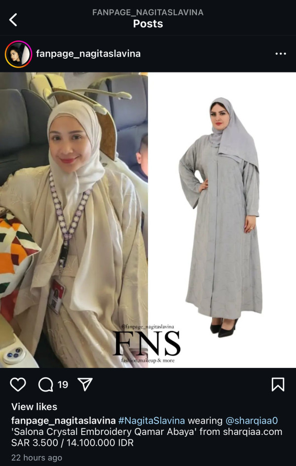 Nagita Slavina Tampil Anggun Pakai Abaya Mewah Setara Harga Motor saat Umrah