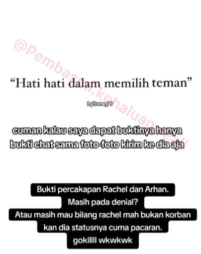 Rekaman Suara Diduga Arhan dengan Rachel Vennya Bahas Azizah Salsha Selingkuh Bocor: Saya Dapat Bukti...