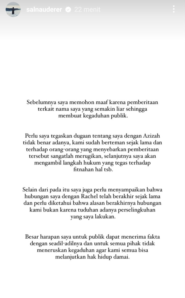 Salim Nauderer Ungkap Alasan Putus dengan Rachel Vennya, Bukan Gegara Selingkuh dengan Azizah Salsha