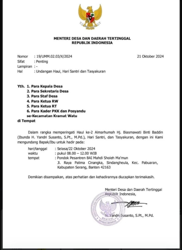 Yandri Susanto Diduga Pakai Kop Surat Kementerian untuk Acara Keluarga, Mahfud MD: Hati-hati