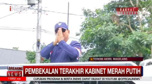 Prabowo Tinggalkan Akmil Magelang Pakai Maung Pindad dan Sapa Warga