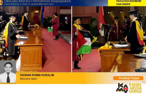 2 Wisudawan Unpad Bentangkan Bendera Palestina di Wisuda, Apa Respons Kampus?